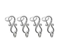 PIXZCSA Fournitures pour la création de bijoux, composants pour loisirs créatifs, fermoirs en S en argent sterling, fermoirs à œillet résistants, connecteurs hameçon,