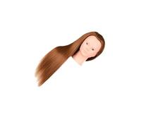 PIXZCSA Tête de mannequin multifonctionnelle pour faciliter la pratique des techniques de coupe et de tressage dans les écoles de coiffure. Cheveux, L'or sans maquillage, 54 cm