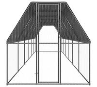 PIXZSSI Cage à poules d'extérieur 2 x 12 x 2 m en acier galvanisé imperméable et résistant aux UV - Toit pour poulailler - Design sûr avec une serrure - Équipé d'un enclos extérieur - Cadre stable