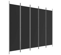 PIXZSSI Paravent pour chambre à coucher - Noir - 250 x 200 cm - En tissu pliable - Multifonctionnel - Pour salon, séparateur de pièce - Brise-vue décoratif - Pour bureau - Mur de fond - Dressing privé