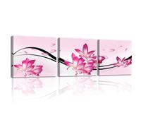 Piy Painting 3 Parties Impression Sur Toile Décoration Fleurs Roses Affiche Decoration Murale Toile d'Art Mural Tableau Decoration Murale Tableau Salon Chambre Salle de bain Bureau 30x30 cm