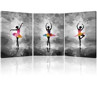 Piy Painting 3 Pièces Art Mural Danseurs Élégants, Les Images Impression Sur Toile, Tableau Sur Toile Papillons Éblouissants Pour Le Salon Salle De Bain, Avec Cadre Intégré, 3x58x40 cm (174x40 cm)