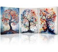 Piy Painting 3 Pièces Art Mural En Toile Colorée, Plante Impression Sur Toile, Tableaux Muraux Romantiques, Affiches Décoration, Facile à Accrocher Pour La Chambre Couloir Café, 58x40 cm (58x120 cm)