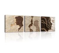 Piy Painting 3 Pièces Tableau Déco Murale Figures Abstraites Impression Painting Sur Toile Salon Men And Women Tableaux Decoration Peinture Artistique Toile Art Affiche Chambre Bureau 30×30cm