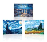 Piy Painting Art Mural En Toile Colorée, Impression Sur Toile Nuit Étoilée, Peinture Murale Paysage, Facile à Accrocher Pour Le Salon Couloir Cuisine, Ensemble De 3 58x40 cm (174x40 cm)