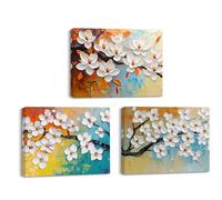 Piy Painting Art Mural En Toile De Fleurs, Images Murales De Printemps, Impression Sur Toile Couleur, Facile à Accrocher Pour Salon Salle De Bain Entrée Appartement Studio De Yoga, 3x30x40 cm