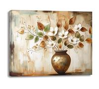 Piy Painting Art Mural En Toile De Fleurs, Tableaux d'Art Décoratif Vintage, Fleurs Dans Un Vase, Impression Sur Toile, Facile à Accrocher Pour Salon Entrée Café Salle à Manger, 30X40 CM