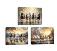 Piy Painting Art Mural Sur Toile, Affiche d'Art Animalier, Cheval De Course Impression Sur Toile, Décorations Murales Peintures Pour Salon Bureau Bars Et Le Studio De Yoga, Ensemble De 3 30x40 cm