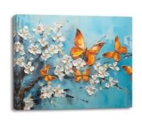 Piy Painting Art mural sur toile naturel, Impression sur toile de fleurs blanches, Impressions d'art Pour Chambre à coucher Salon Bureau Salle de réunion Salle de bain Entrée Hall d'entrée, 30x40 cm