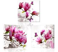 Piy Painting Art Mural Sur Toile, Tableau Mural Des Fleurs Orchidées, Impression Sur Toile Pour Fleurs, Impression Murale Pour Salle De Bains Salon Bureau Chambre à Coucher Cuisine, 3X 58x58 cm