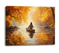 Piy Painting Impression sur Toile d’arbre, Tableau sur Toile paysage, Affiches et Impressions, Decoration Murale Peinture Moderne pour la décoration de la maison 40x30cm, Cadre en bois intégré