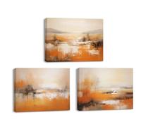 Piy Painting Impression Sur Toile Orange, Art Mural En Toile Idyllic, Tableau Aquarelle, Affiche d'Art, Facile à Accrocher Pour Le Salon Bureau Et La Salle De Bain, 3X30X40 CM/90X40 CM