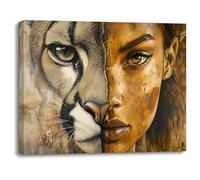 Piy Painting Impression sur toile, Tableau sur toile abstrait, Art mural animalier, Affiche d'art de la belle femme Pour Chambre à coucher Salon Salle de bain Couloir Café Studio de Yoga, 30x40 cm