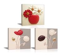 Piy Painting Impression sur Toile Tulipes élégantes Peinture Fleur de Marguerite Représente L'amour Pur Tableau Prêt Suspendu pour Art Déco Murale Salle de Bain Cadeau de Noël 3x30x30cm