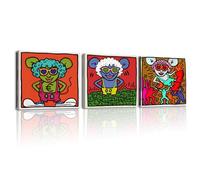 Piy Painting Lot De 3 Moderne Painting Sur Toile, Abstract Tableau Décoration Murale, Personnages Impression Sur Toile, Tableaux, Arts Décoratifs Pour Salon Chambre Adulte Cuisine Bureau 30X30 CM