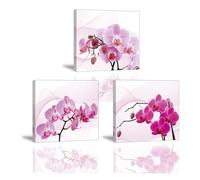 PIY PAINTING Tableau Mural Fleurs Rouges, Minimaliste Décoration Tableaux, Art Mural En Toile Romantique, Facile à Accrocher Pour Chambre à Coucher Salon Salle De Bains Entrée Café, 3 Panneaux 30x30cm