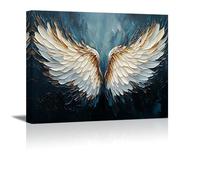 Piy Painting Tableau sur Toile, Impression Sur Toile Blanche, Tableaux Art Mural Aile De Plume, Tableau Sur Toile Pour Salle De Bains Entrée Hall d'Entrée Café Décoration Murale, 30x40 cm