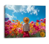 Piy Painting Tableau Sur Toile Moderne Mer De Fleurs Colorées Painting Sur Toile Poster Mural Decoration Murale Peinture Impression Sur Toile Décoration Salle De Bain Cuisine Tableau Salon 30x40cm