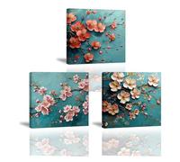 Piy Painting Toile Art Mural Floral, Décoration Tableaux Sur Les Fleurs, Impression Sur Toile, Affiches Pour Chambre à Coucher Salon Café Hôtel De Boîtes, Cadeau d'Anniversaire, 3x30x30cm