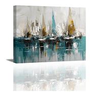 PIY PAINTING Toile Tableaux Bateau Abstrait HD Impression sur Toile Photo Tendues et Encadrées Prêt Suspendre Toile Tableau Décoration Murale En cadeau pour chambre à coucher Bureau Galerie 1x 40x30cm