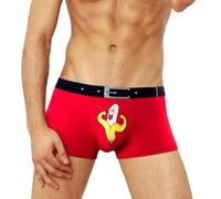 PIYAX Boxer Hommes Mode Hommes sous-vêtements Sexy drôle Dessin animé caleçon Homme Bambou Hommes Culottes Shorts U Poche Renflement Boxeurs pour Hommes Cadeau