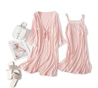 PIYAX Femme Enceinte vêtements de Nuit Allaitement Grossesse Pyjamas Fronde Allaitement Chemise de Nuit maternité Travail Robe + Robe Accouchement