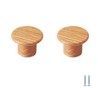 PIYYQNY 2 Pièces 35mm Poignée Bouton Tiroir Poignées De Tiroir En Bois Poignées De Tiroir En Chêne Naturel Pour Cuisines Armoires Coiffeuses Penderies Meubles Divers Placard