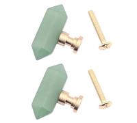 PIYYQNY 2 Pièces 42mm Bouton De Tiroir En Améthyste Naturelle Vert Poignée De Commode Poignée De Porte D'Armoire Convient Pour La Décoration D'Armoire Quincaillerie De Meubles
