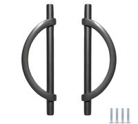 PIYYQNY 2 Pièces Poignées D'Armoire Grises 96 mm Poignées De Tiroir D'Armoire Semi-Rondes Alliage De Zinc Convient Pour Cuisine Portes D'Armoire Commodes Tables De Chevet