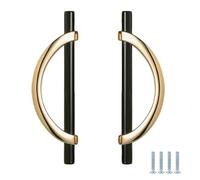 PIYYQNY 2 Pièces Poignées D'Armoire Noires 96 mm Poignées De Tiroir D'Armoire Semi-Rondes Alliage De Zinc Convient Pour Cuisine Portes D'Armoire Commodes Tables De Chevet