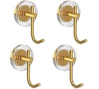 PIYYQNY 4 Pièces Or Porte Manteau Mural Crochet Autocollant En Acrylique Crochet Adhésif Mural De Salle De Bains Accroche Torchon Cuisine Crochets pour Salle de Bain Chambre Cuisine(3.35 Pouces)