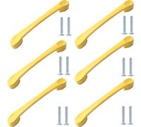 PIYYQNY 6 Pièces Poignées De Tiroir De Chambre D'Enfant Jaunes Poignées De Porte D'Armoire D'Armoire 128 mm Convient Pour Chambre Tables De Chevet Tiroirs De Salle De Bain Décoration De Meubles