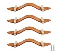 PIYYQNY Bouton De Tiroir 4 Pièces Poignées De Meubles En Cuir Boutons De Commode Poignées D'Armoires De Cuisine Adaptées Aux Chambres Armoires Tiroirs Salles De Bains(Orange Centre Du Trou 128mm)