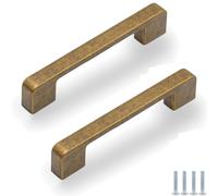 PIYYQNY Bouton De Tiroir Boutons De Placard Vintage En Laiton 2 Pièces Poignées De Tiroir Antiques De 96 mm Alliage De Zinc Convient Pour Armoires De Cuisine Portes D'Armoire Coiffeuses Salle De Bain