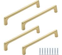 PIYYQNY Bouton De Tiroir Poignées De Meuble 4 Pièces Or Brossé 128 mm Alliage De Zinc Convient Pour Cuisines Chambres Armoires Salles De Bains Coiffeuses Et Quincaillerie D'Armoires