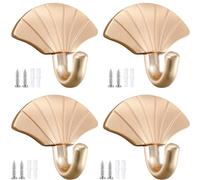 PIYYQNY Crochets Muraux 4 Pièces Crochet Simple En Forme De Feuille D'Érable Patère En Métal Pour Suspendre Manteaux Et Chapeaux Crochet Pour Serviette De Salle De Bain(Couleur Cuivre Brossé)