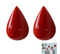 PIYYQNY Patères Porte Manteaux 2 Pièces Patère Murale Goutte D'Eau Crochet Décoratif Mural Pour Suspendre Vêtements Serviettes Sacs À Dos Laisses Pour Chiens(Rouge H95mm)