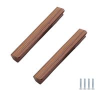 PIYYQNY Poignée Bouton Tiroir 2 Pièces Boutons De Tiroir En Bois Poignet De Meubles En Noyer 128 mm Espacement pour Placard Penderie Salles De Bains Bureaux Cuisines
