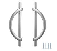 PIYYQNY Poignée Bouton Tiroir Poignées De Placard En Nickel Satiné Brossé 2 Pièces 96 mm Boutons De Tiroir Semi-Ronds Alliage De Zinc Convient Pour Portes De Cuisine D'Armoire De Commode Et De Chevet