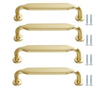 PIYYQNY Poignée Cuisine Poignées De Meuble 4 Pièces 192 mm Poignées De Porte De Garde-Robe Modernes Dorées Adaptées Aux Tiroirs De Chambre À Coucher Coiffeuse Salle De Bain Portes D'Armoire