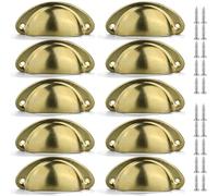 PIYYQNY Poignee De Meuble Cuisine Poignées De Tiroir Vintage 12 Pièces 81 mm Boutons De Commode Jaune Antique Pour Portes De Cuisine Armoires Tables De Chevet Meubles Vintage