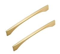 PIYYQNY Poignée De Tiroir D'Armoire 2 Pièces 192 mm Or Brossé Poignées De Porte D'Armoire Alliage De Zinc Massif Convient Pour Cuisine Tiroirs De Coiffeuse Tables De Chevet Quincaillerie D'Armoire