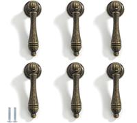 PIYYQNY Poignee Meuble 6 Pièces Poignées De Tiroir En Forme De Larme En Bronze Vintage Poignées Décoratives D'Armoire Antique Boutons Convient Pour Portes D'Armoire Coiffeuses Cuisines Meubles