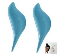 PIYYQNY Porte Manteau 2 Pièces Cintre Mural Crochets De Décoration Murale En Forme D'Oiseau Crochet Animal En Résine Patère Derrière La Porte En Trois Dimensions(Bleu Clair 130mm)