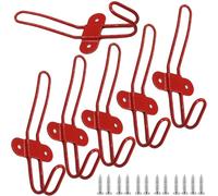 PIYYQNY Porte Manteau Mural 6 Pièces Patère Pour Chambre D'Enfant Crochet Coloré Derrière La Porte Patère Murale Pour Suspendre Serviettes Chapeaux Manteaux Portefeuilles Rouge(135mm)