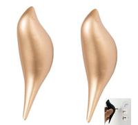 PIYYQNY Porte Serviette 2 Pièces Cintre Mural Crochets De Décoration Murale En Forme D'Oiseau Crochet Animal En Résine Patère Derrière La Porte En Trois Dimensions(Or 130mm)