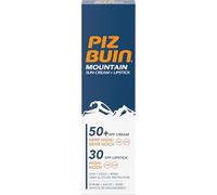 Piz Buin Crème solaire de montagne et soin des lèvres au LSF 50+, protection solaire spécialement pour le ski et la randonnée, contre le vent et le froid, 20ml et 2,3ml