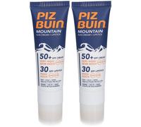 Piz Buin® MOUNTAIN Crème Solaire + Stick Lèvres SPF50+ 2x20 ml