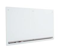 Pizarra de Pared, Pizarra de Cristal Templado de 6mm sin Marco, Escribe y Borra de Manera Fácil Gracias a su Superficie, Incluye Bandeja Metálica · m-office (120x90cm)