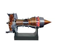 PizazzToy Kit de modèle de moteur Turbofan qui fonctionne, 50 pièces + TRENT 900 simulé fonctionnel Turbofan Kit de modèle de moteur d'avion avec lumière LED, modèle d'expérience scientifique physique
